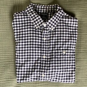 Todd Snyder Italian flannel Navy and White Checkered gingham Shirt XL